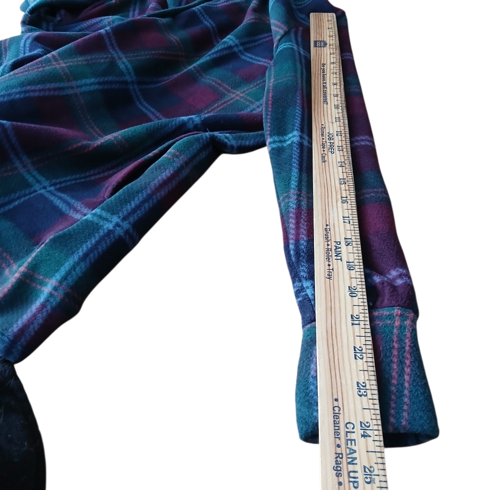 Cuddl Duds Women's Size XL Purple And Green Fleecewear Plaid Cardigan - Picture 5 of 6